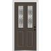 Verona Home Design Grace Painted Both Sides The Same 2-1/2 Lite 2-Panel Fiberglass Prehung Front Entry Door on 6-9/16" Frame Plastic | Wayfair