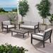 Foundry Select Nowthen 4 Piece Sofa Seating Group w/ Cushions Wood/Natural Hardwoods in Gray | Outdoor Furniture | Wayfair