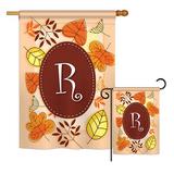 Breeze Decor Autumn Initial Fall Harvest & Impressions 2-Sided Polyester Flag Set in Red/Brown | 28 H x 18.5 W in | Wayfair