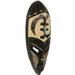 World Menagerie Handmade Gye Nyame Vibrations African Wood Mask Wall Décor in Black/Brown | 10.75 H x 3.9 W x 2.4 D in | Wayfair