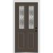 Verona Home Design Grace Painted Both Sides The Same 2-1/2 Lite 2-Panel Prehung Front Entry Door on 6-9/16" Frame in White | Wayfair ZZ3667706L