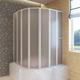 vidaXL Shower Bath Screen Wall 140 x 168 cm 7 Panels Foldable with Towel Rack