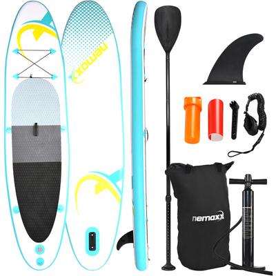 PB320 Stand up Paddle Board 320x78x15cm, türkis/gelb - Surfbrett, Surf-Board - aufblasbar & leicht
