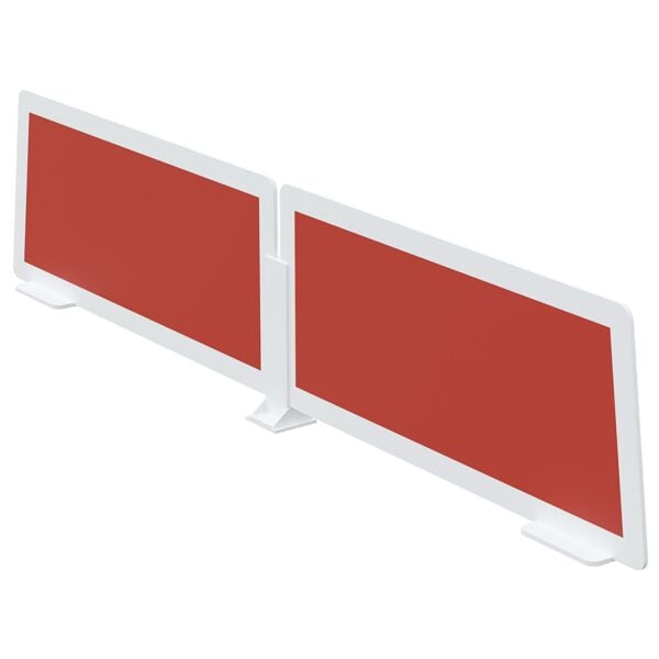 Paperflow 2er Set Tischtrennwand für easyDesk Doppelschreibtische 60x35 cm rot, 60x35x0.7 cm