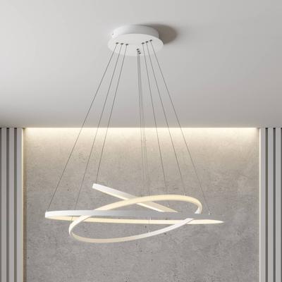 Lucande LED-Pendelleuchte Ezana, weiß, Metall, Ø 80cm Image