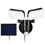 TORCHSTAR 10W Adjustable Heads LED Solar Power Outdoor Security Flood Light w/ Motion Sensor in Black | Wayfair ZA1MWL-24WP60BLK