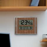 La Crosse Technology Atomic Digital Wall Clock w/ Outdoor Temperature Plastic in Brown | 11.02 H x 8.54 W x 1.1 D in | Wayfair BBB86088