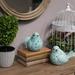 August Grove® Lippert 2 Piece Ceramic Bird Figurine Set Porcelain/Ceramic in Blue | 6 H x 5.5 W x 7.5 D in | Wayfair