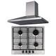 SIA Stainless Steel 60cm 4 Burner Gas Hob And Chimney Cooker Hood Extractor Fan