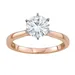 Charles & Colvard 14K Rose Gold 1 9/10 Carat T.W. Lab-Created Moissanite Solitaire Ring, Women's, Size: 7, White