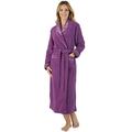 Slenderella HC2328 Women's Boucle Fleece Plum Purple Floral Robe Loungewear Bath Dressing Gown Large