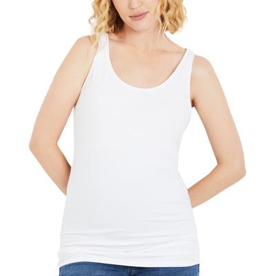 Motherhood Maternity Side Ruched Scoop Neck Maternity Tank Top - White