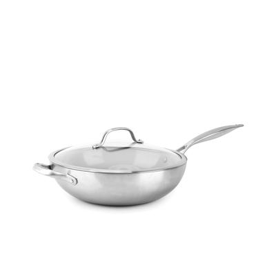 GreenPan Venice Pro Stainless Steel 12" Ceramic Nonstick Covered Wok - Stainless Steel