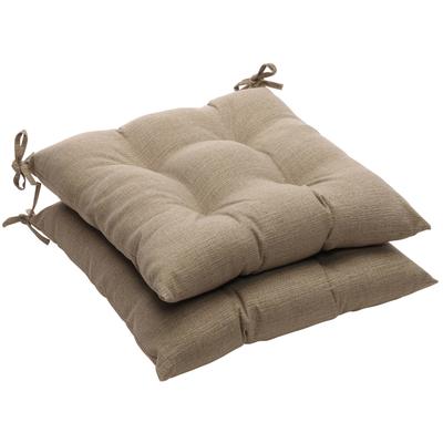 Monti Chino Wrought Iron Seat Cushion, Set of 2 - Tan