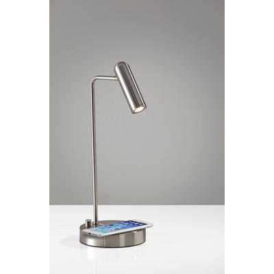 Adesso Kaye Wireless Charging Led Desk Lamp - Brushed Steel