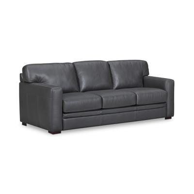Avenell 87" Leather Sofa, Created for Macy's - Charcoal