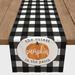 The Holiday Aisle® Weibel Cutest Pumpkin in the Patch Table Runner Polyester in Black/Gray/White | 16 D in | Wayfair