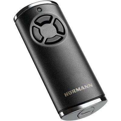 HÖRMANN Handsender HSE Garagentor Fernbedienung, Schwarz mit verchromten Kappen, 4 Tastenfunktion schwarz Image