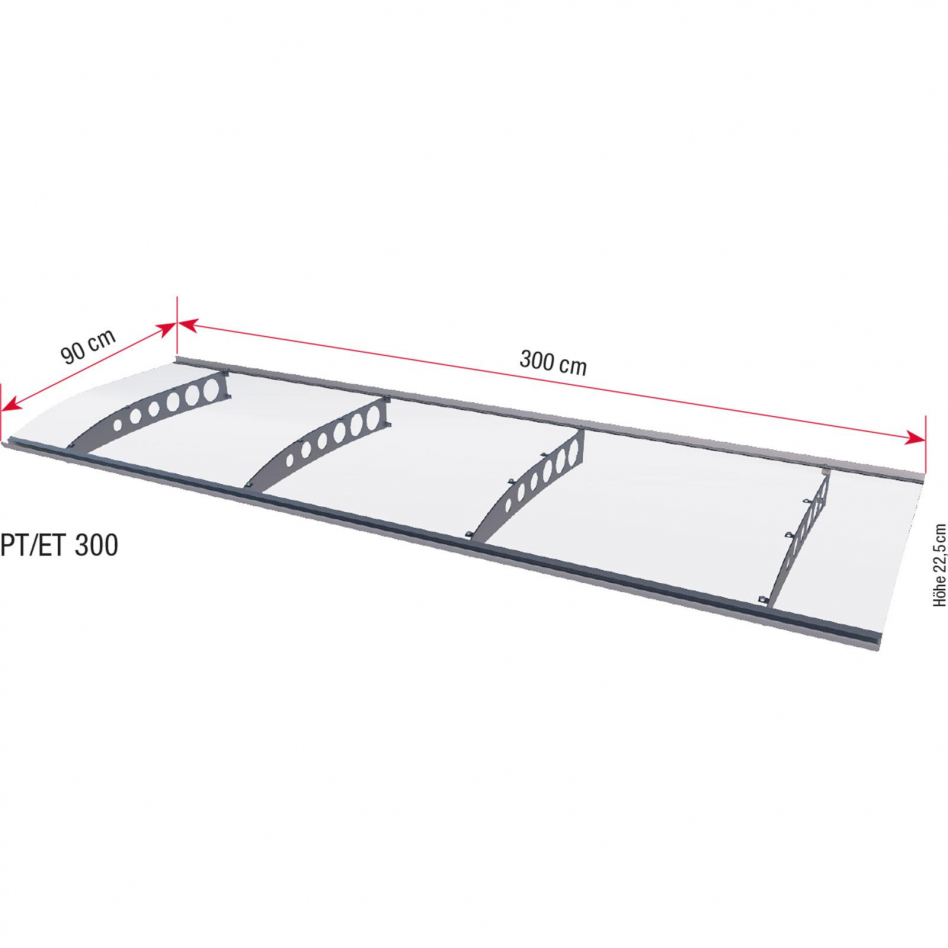 gutta Pultvordach PT-ET Edelstahloptik Dach, 300 cm Image
