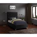 Mercer41 Dermott Platform Bed Upholstered/Velvet, Metal in Black | 56 H x 44 W x 81.5 D in | Wayfair 7A94DB173D5B4D6792A6F17F93D87B1B
