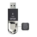 Lexar JumpDrive Fingerabdruck F35 USB Stick 32GB USB 3.0, Flash-Laufwerk Bis zu 150 MB/s Lesen, für PC, Laptop, externe Speicherdaten, Fotos, Video (Inkompatibel mit Mac OS) (LJDF35-32GBEU), Schwarz