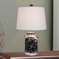 Highland Dunes Southerland 18" Table Lamp Resin/Linen in Black | 18 H x 15 W x 15 D in | Wayfair D916A1DC2C474A088392748270092C7F