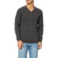 Tommy Hilfiger - Jumper Men - Mens Designer Jumper - Grey Jumper Mens - Men Sweater - Men's Core Cotton-Silk V Neck Jumper - Charcoal - Size S