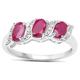 The Diamond Ring Collection: Sterling Silver Genuine Ruby & Diamond Eternity Engagement Ring (Size K)