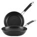 Anolon Hard Anodized Nonstick Nesting Frying Pans/Skillet Set, 2 Piece Non Stick/Hard-Anodized Aluminum in Black/Gray | 4.41 H in | Wayfair 87540