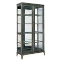 17 Stories Lighted Curio Cabinet Wood/Glass in Brown/Gray/Yellow | 82 H x 40 W x 18 D in | Wayfair 3649431B43904C79BF2D0178C4444E5E