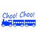 Harriet Bee Anadarko Choo Choo Train Vinyl Wall Decal Vinyl/Plastic in Blue | 10 H x 22 W x 0.01 D in | Wayfair 772242EEAA5A4F35ABBE03009E6171C7