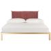 Everly Quinn Elmdale Standard Bed Upholstered/Velvet/Metal & Upholstered/Metal in Pink | 51.6 H x 76.5 W x 82.5 D in | Wayfair