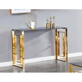 Orren Ellis Kolby 47.5" Console Table in Yellow | 30.5 H x 47.5 W x 15.5 D in | Wayfair E28 Gold Sofa Table