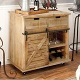 Gracie Oaks Coutu 2 Drawer Accent Cabinet Wood in Brown/Gray, Size 34.0 H x 33.0 W x 18.0 D in | Wayfair 84249