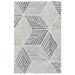 White 36 x 0.5 in Area Rug - Dash and Albert Rugs Karari Geometric Hand Hooked Wool Gray/Blue Area Rug Wool | 36 W x 0.5 D in | Wayfair DA897-35