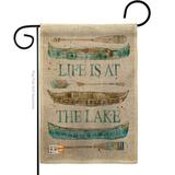 Breeze Decor Life at the Lake Burlap Nature Outdoor Impressions 2-Sided Polyester 19 x 13 in. Garden Flag in Brown | 18.5 H x 13 W in | Wayfair