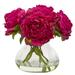 House of Hampton® Artificial Peonies Floral Arrangements in Vase Polyester/Faux Silk/Plastic/Fabric in Pink | 10 H x 8 W x 8 D in | Wayfair