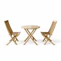 Anderson Teak Windsor Round 31" Long Outdoor Dining Set Wood/Teak in Brown/White | 29 H x 31 W x 31 D in | Wayfair Set-108A