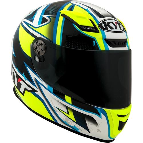 KYT KR-1 Lightning Helm, weiss-blau-gelb, Größe 2XL