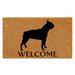 Winston Porter Grifton Boston Terrier Non-Slip Outdoor Door Mat Plastic in White | 0.6" L x 36" W x 24" D | Wayfair