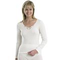 Slenderella Touch of Silk Cream Modal Long Sleeve Cami Top UW833 Small