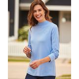 Blair Women's Essential Knit Long Sleeve Mock Top - Blue - L - Misses