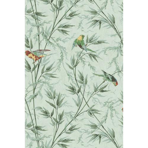 Little Greene 'Great Ormond St - Verditure' - Green Wallpaper