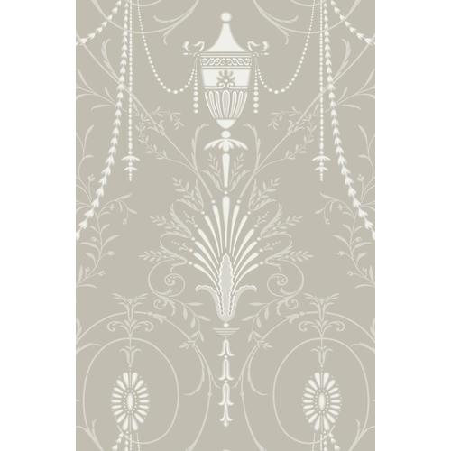 Little Greene 'Marlborough - Paris Grey' - Grey Wallpaper