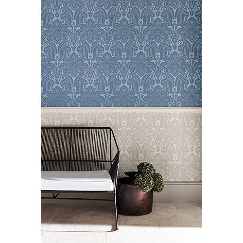 Little Greene 'Albemarle St - Astral' - Blue Wallpaper