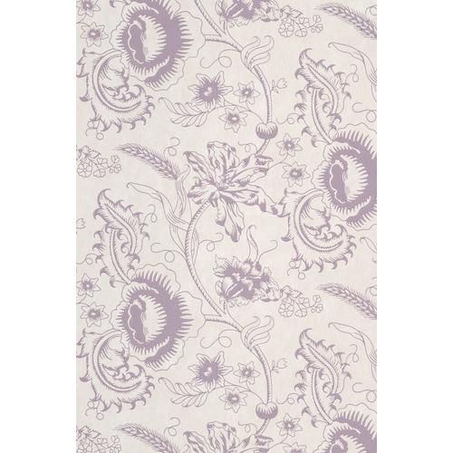 Little Greene 'Woodblock Mono - Plum' - Neutral Wallpaper