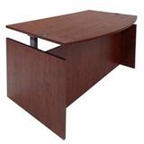 Cherry Adjustable Height Bow Front Desk
