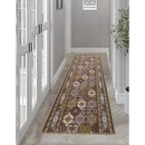 Brown 26 x 0.3 in Area Rug - Charlton Home® Oriental Taupe Persian Bakhtiari Design Slip Resistant Low Pile Rug Nylon | 26 W x 0.3 D in | Wayfair