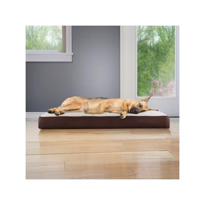 FurHaven Faux Sheepskin & Suede Memory Foam Cat & Dog Bed w/Removable Cover, Espresso, Jumbo
