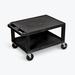 "16""H AV Cart - Two Shelves - Black Legs - Luxor WT16"